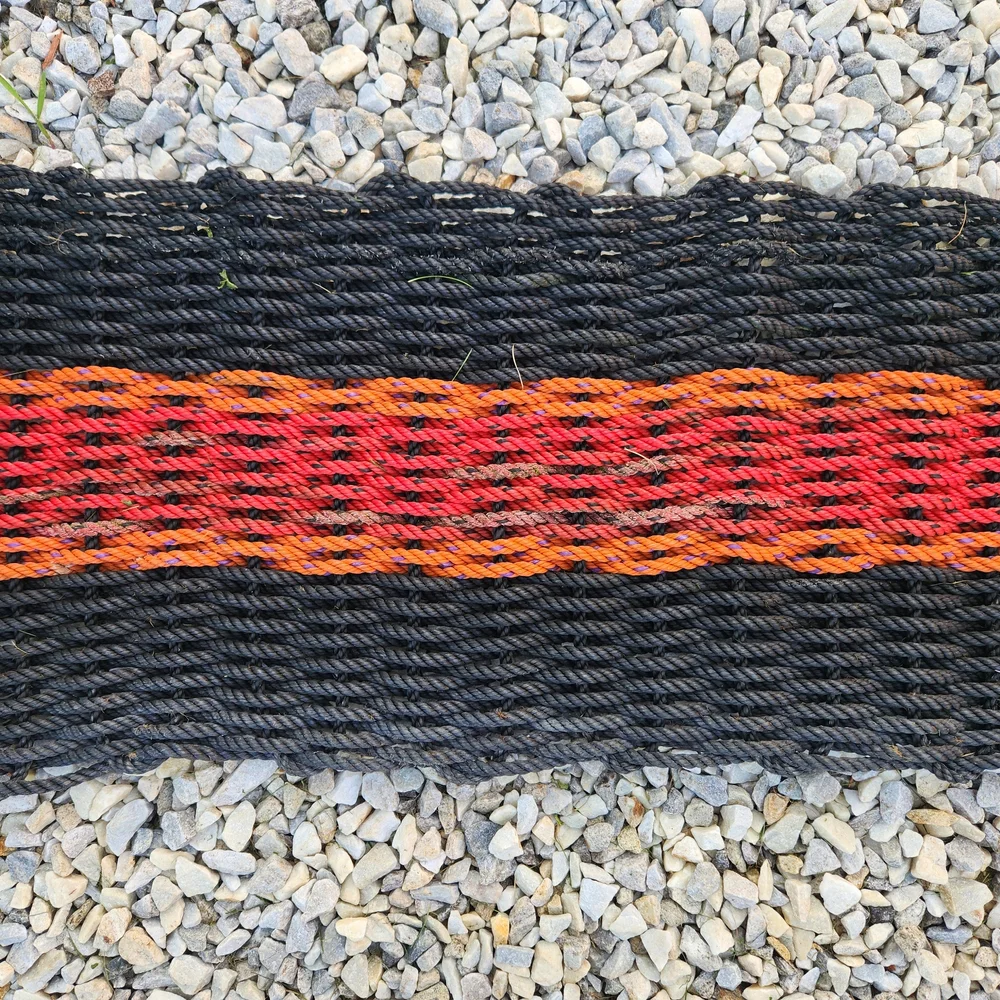 Black Red And Orange Lobster Rope Door Mat